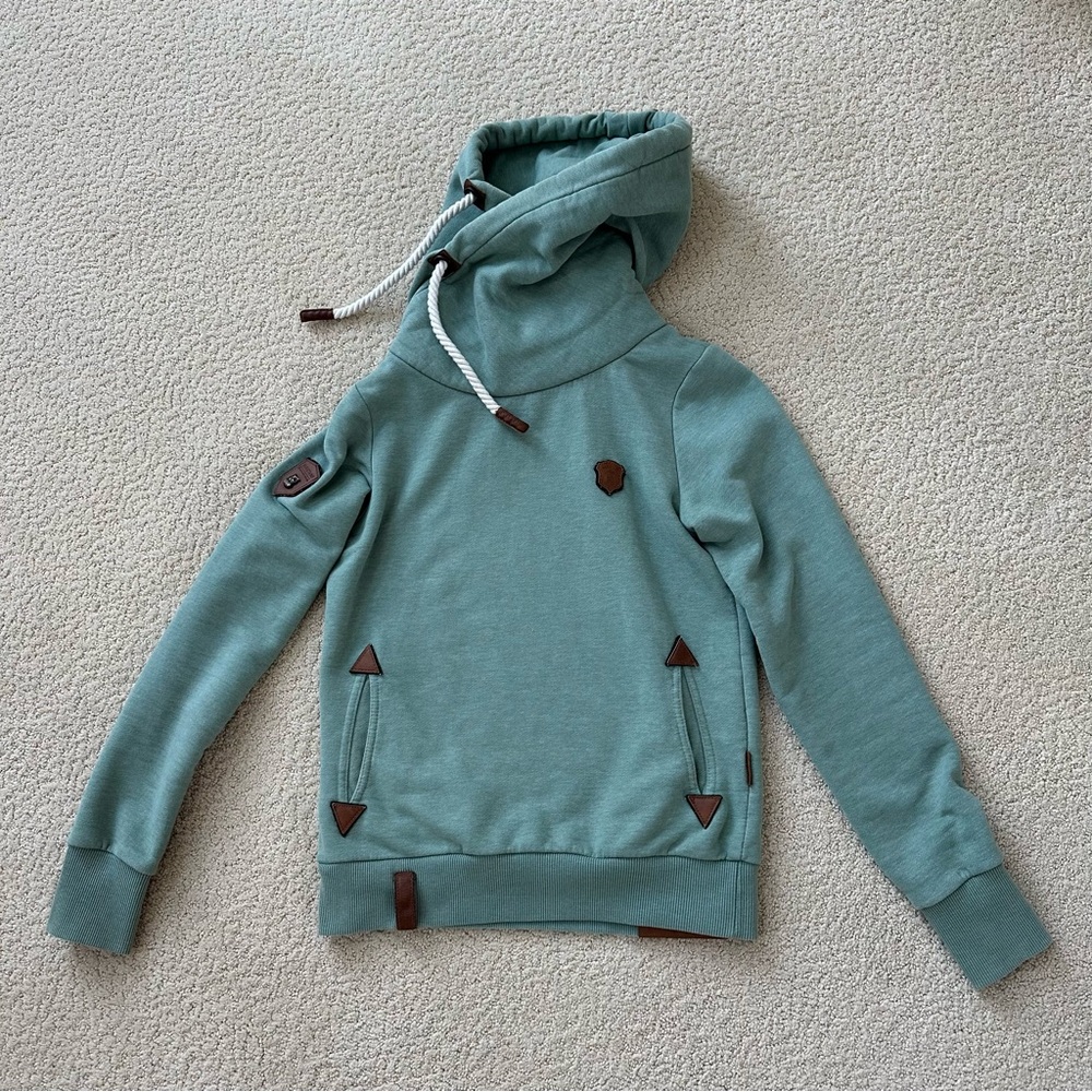 Naketano Green Hoodie with Unique Collar